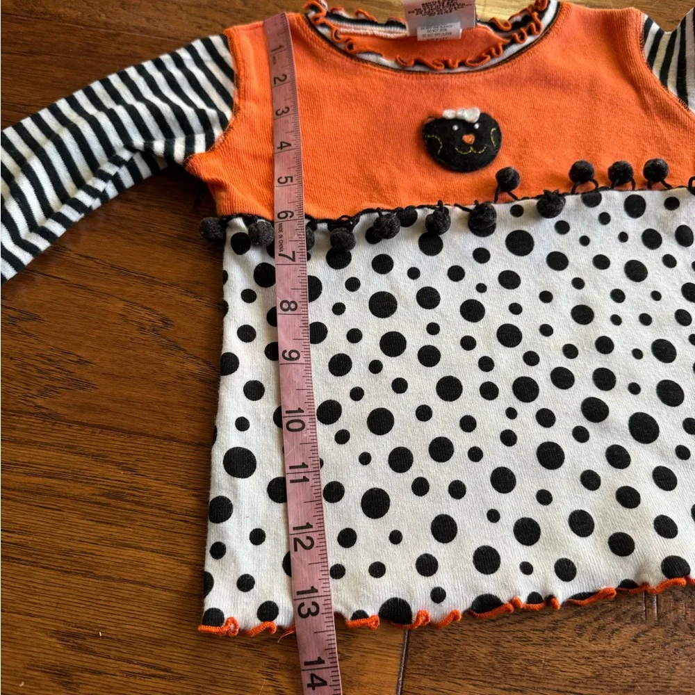 Miss Tee V-Us Orange and Black Striped Polka Dot‎ Outfit
